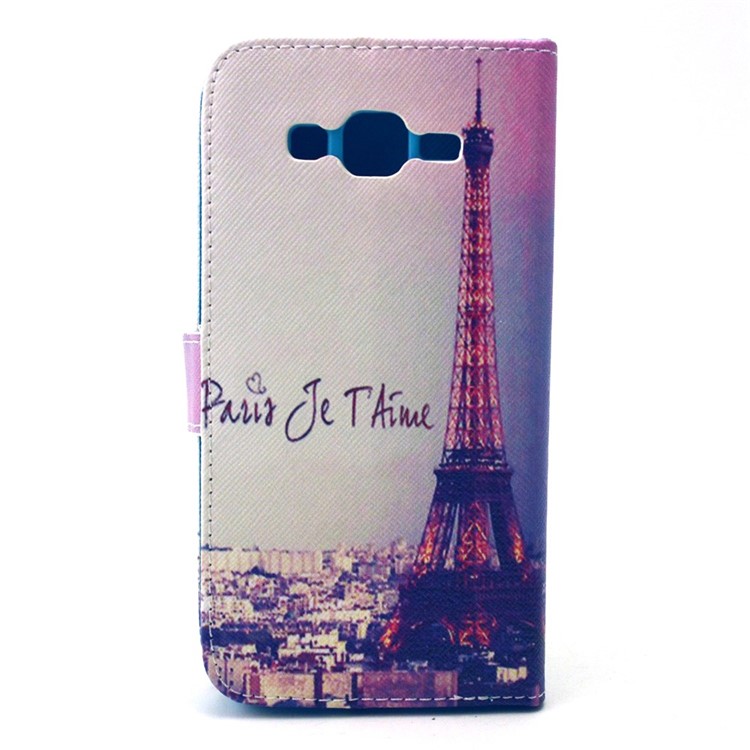 Eiffel Tower Leather Wallet Stand Case for Galaxy Grand Prime SM-G530H-2