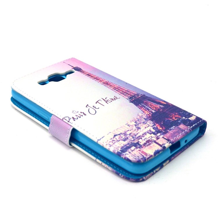 Eiffel Tower Leather Wallet Stand Case for Galaxy Grand Prime SM-G530H-4