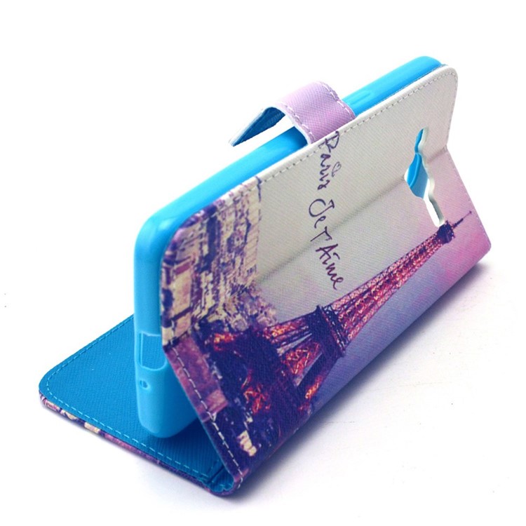 Eiffel Tower Leather Wallet Stand Case for Galaxy Grand Prime SM-G530H-5