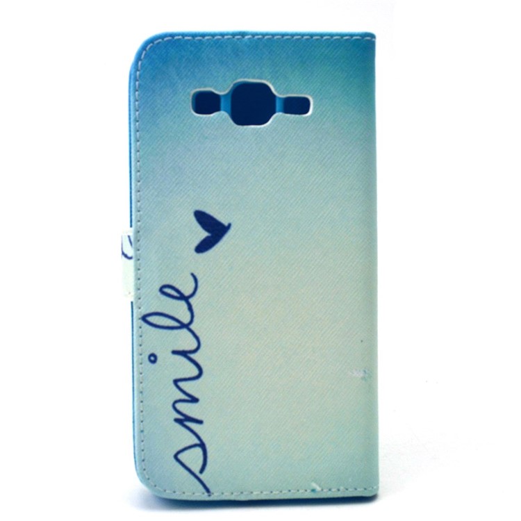 Leather Wallet Stand Case for Galaxy Grand Prime SM-G530H - Smile and Heart-2