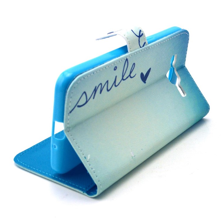 Leather Wallet Stand Case for Galaxy Grand Prime SM-G530H - Smile and Heart-5