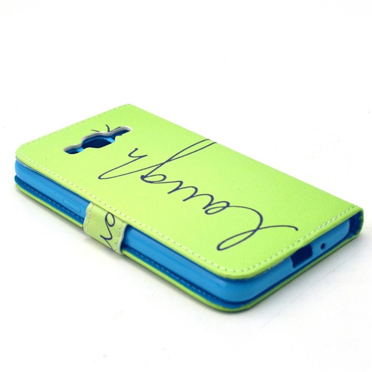 Leather Card Holder Cover for Galaxy Grand Prime SM-G530H - Letter Laugh-4