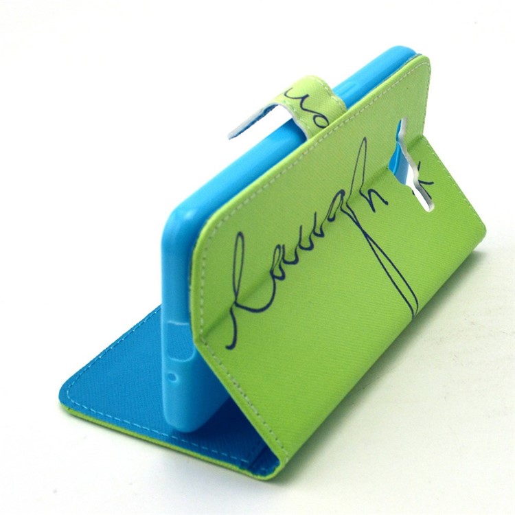 Leather Card Holder Cover for Galaxy Grand Prime SM-G530H - Letter Laugh-5