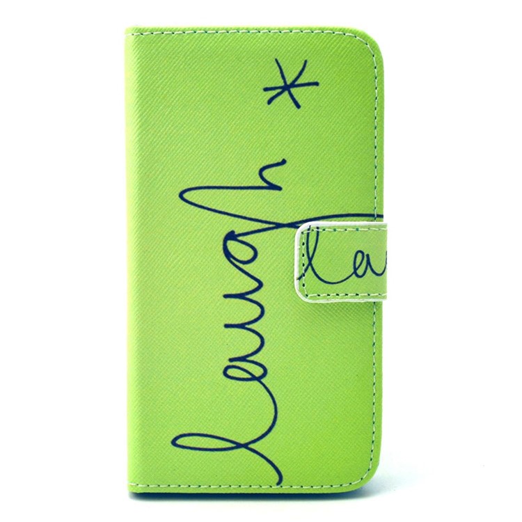 Letter Laugh Leather Stand Wallet Cover for Galaxy Core Prime SM-G360-1