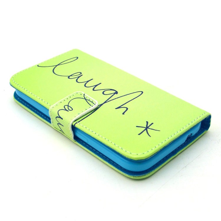 Letter Laugh Leather Stand Wallet Cover for Galaxy Core Prime SM-G360-3