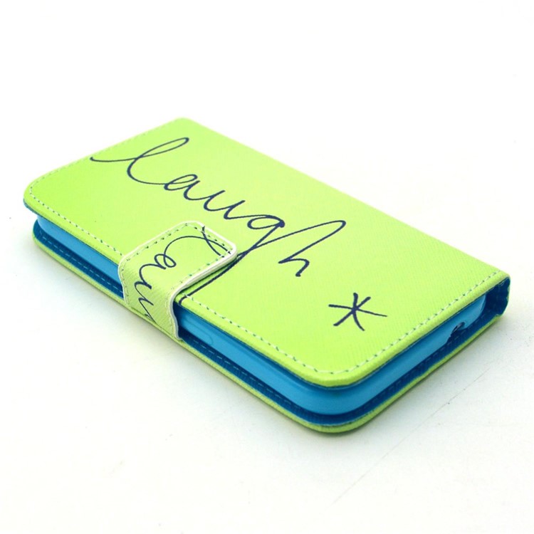 Letter Laugh Leather Stand Wallet Cover for Galaxy Core Prime SM-G360-4