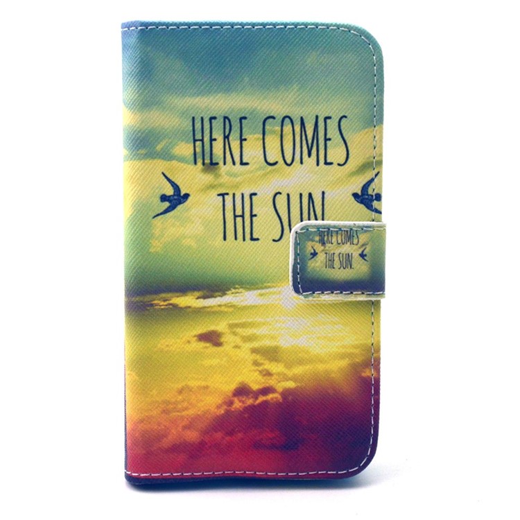 Leather Stand Wallet Cover for Galaxy Core Prime SM-G360 - Here Comes the Sun-1