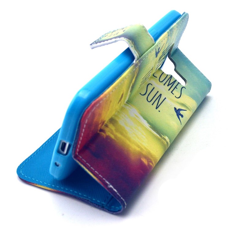 Leather Stand Wallet Cover for Galaxy Core Prime SM-G360 - Here Comes the Sun-5