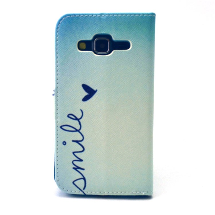 Smile & Heart Leather Stand Wallet Cover for Galaxy Core Prime SM-G360-2