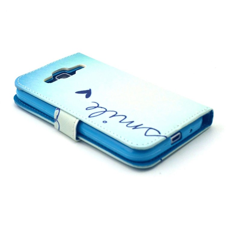 Smile & Heart Leather Stand Wallet Cover for Galaxy Core Prime SM-G360-4