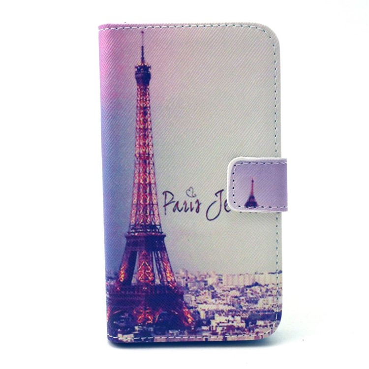 Eiffel Tower Leather Stand Wallet Cover for Galaxy Core Prime SM-G360-1