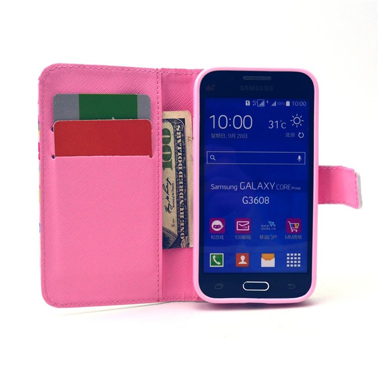 Eiffel Tower Leather Stand Wallet Cover for Galaxy Core Prime SM-G360-6