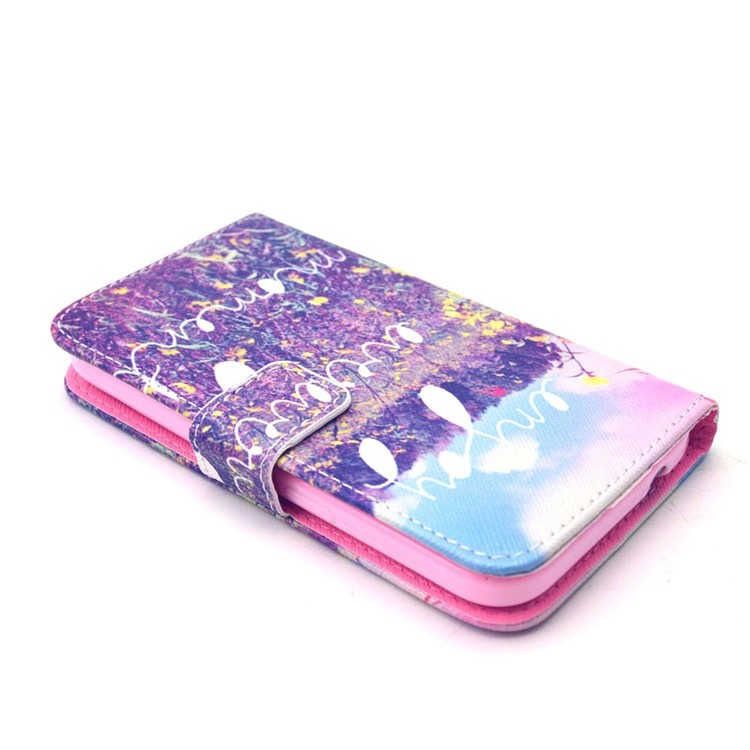 Leather Card Holder Cover for Galaxy Core Prime SM-G360 - Enjoy Every Moment & Flowers-3