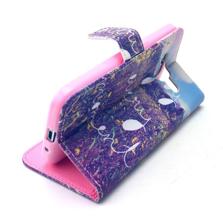 Leather Card Holder Cover for Galaxy Core Prime SM-G360 - Enjoy Every Moment & Flowers-5