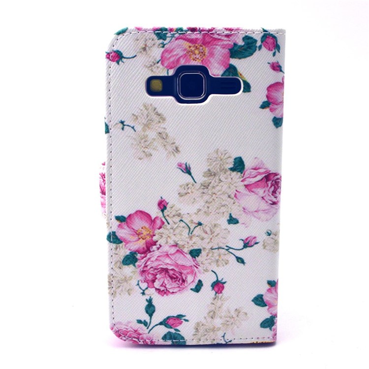 Rose Flowers Leather Card Holder Case for Galaxy Core Prime SM-G360-2