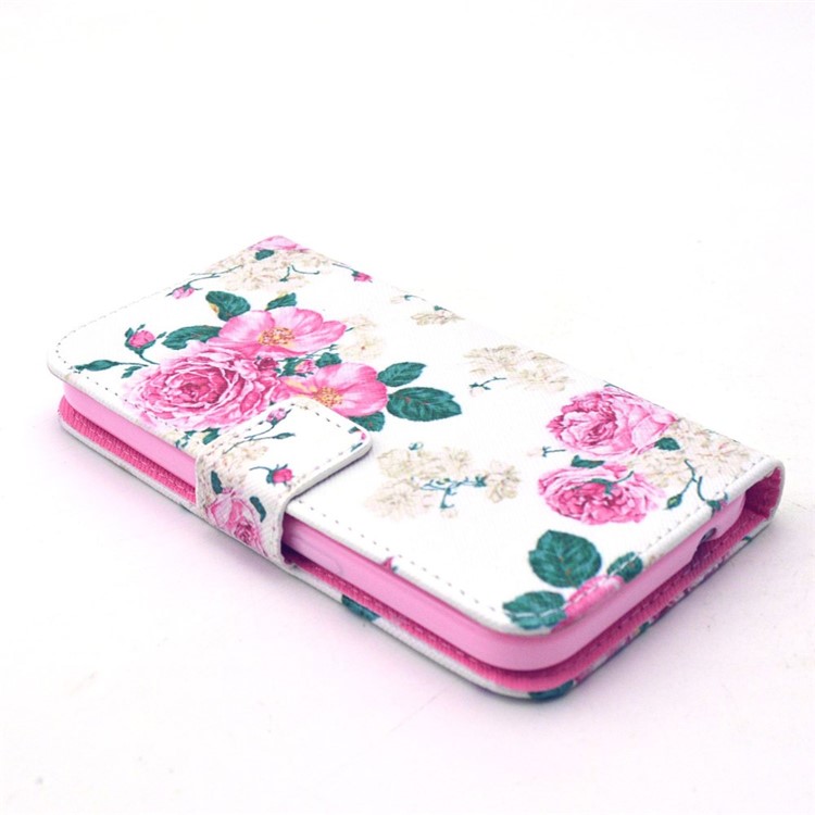Rose Flowers Leather Card Holder Case for Galaxy Core Prime SM-G360-3