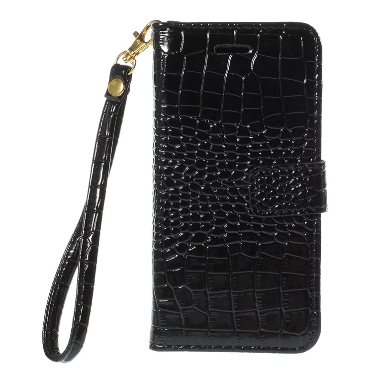 Crocodile Texture Wallet Leather Case for Galaxy S6 Edge G925 - Black-3