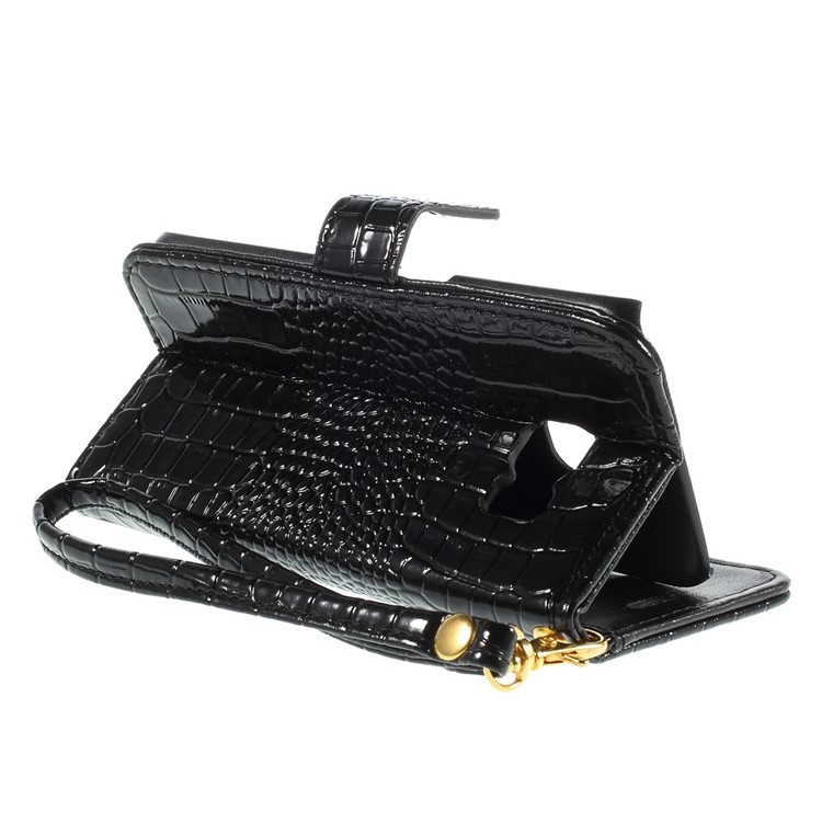 Crocodile Texture Wallet Leather Case for Galaxy S6 Edge G925 - Black-5