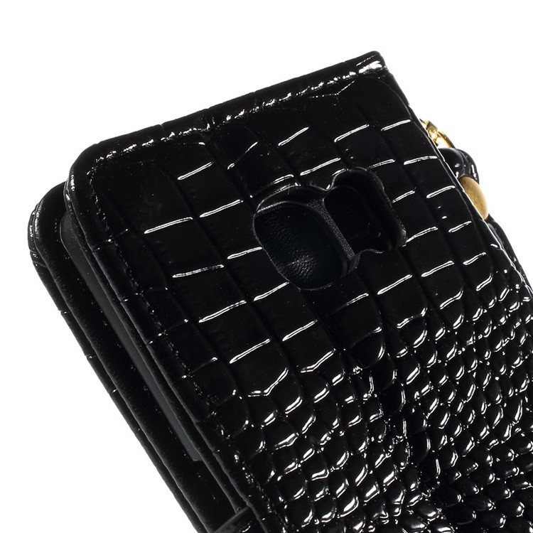 Crocodile Texture Wallet Leather Case for Galaxy S6 Edge G925 - Black-9