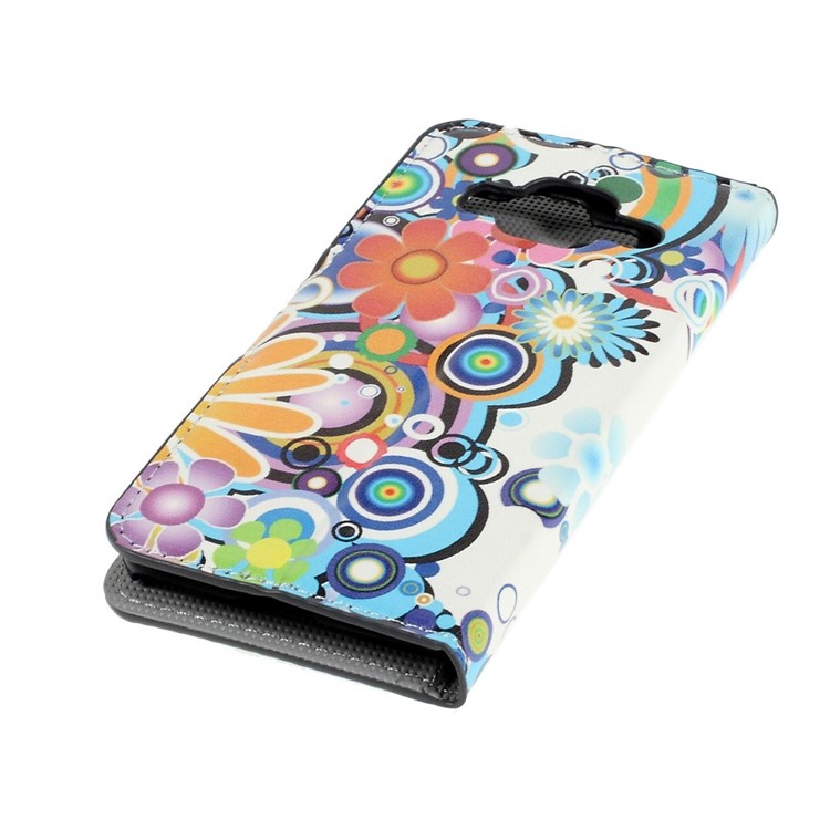 Horizontal Flip Leather Wallet Case for Samsung Galaxy Core Prime SM-G360 - Colorized flower-5