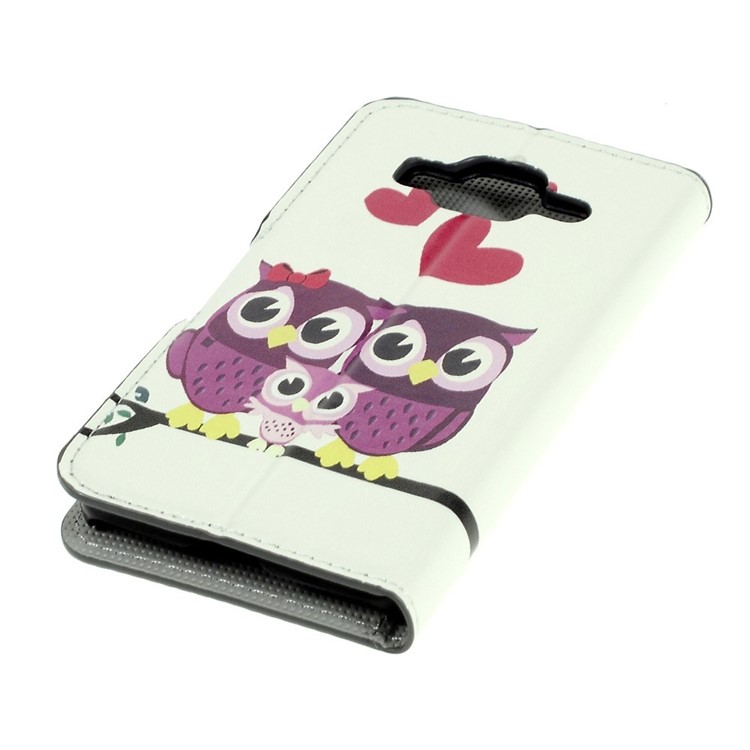 Horizontal Flip Leather Wallet Shell for Samsung Galaxy Core Prime SM-G360 - Love Owls-5