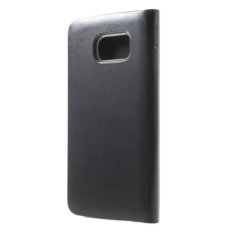 Leather Card Holder Case for Samsung Galaxy S6 Edge G925 - Black-2