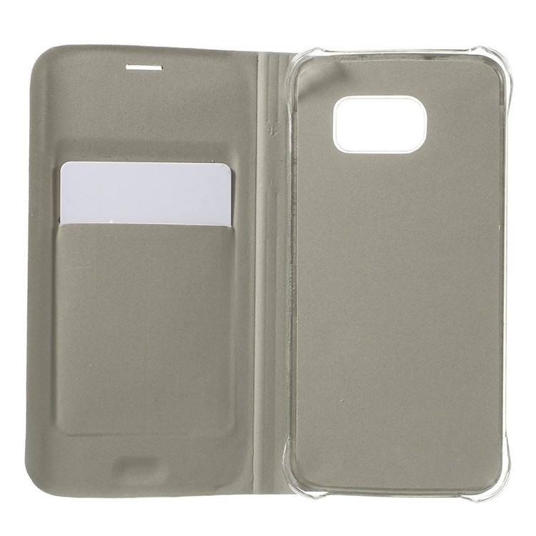 Leather Card Holder Cover for Samsung Galaxy S6 Edge G925 - Champagne-4