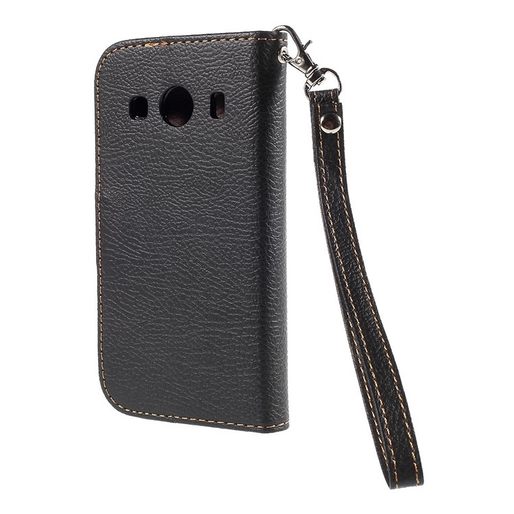 Leaf Magnetic Leather Wallet Case for Samsung Galaxy Ace 4 SM-G357FZ / Ace Style LTE G357 - Black-2