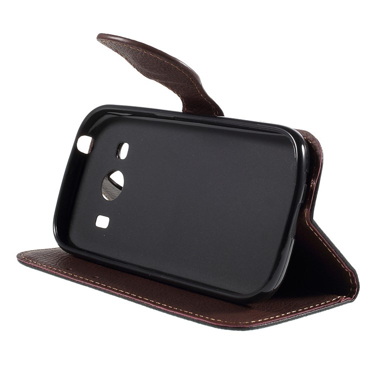 Leaf Magnetic Leather Wallet Case for Samsung Galaxy Ace 4 SM-G357FZ / Ace Style LTE G357 - Black-4