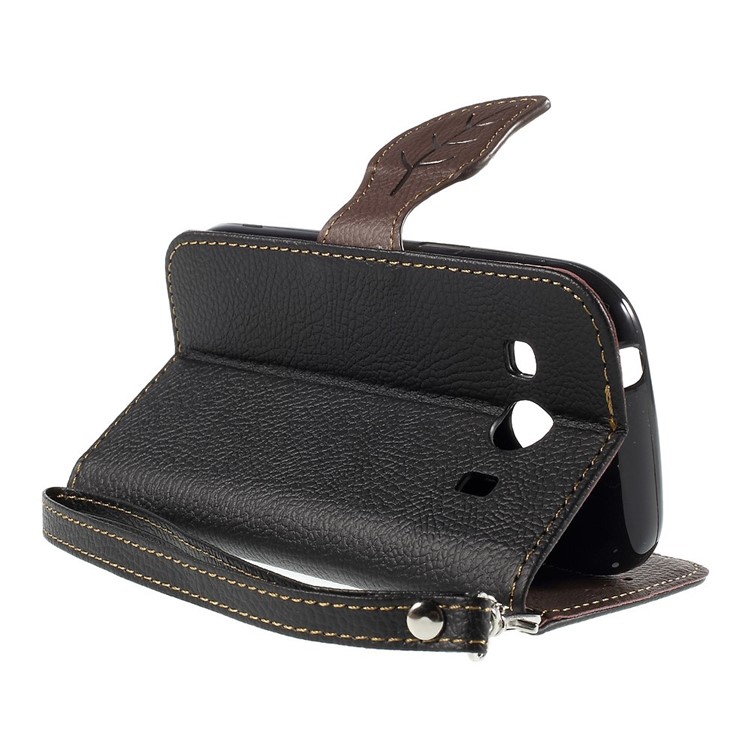 Leaf Magnetic Leather Wallet Case for Samsung Galaxy Ace 4 SM-G357FZ / Ace Style LTE G357 - Black-5