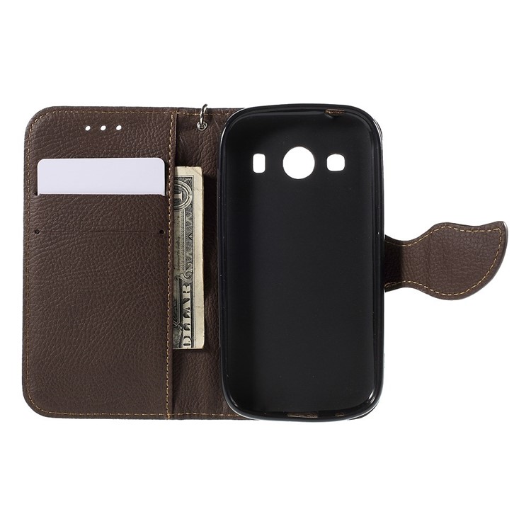 Leaf Magnetic Leather Wallet Case for Samsung Galaxy Ace 4 SM-G357FZ / Ace Style LTE G357 - Black-6