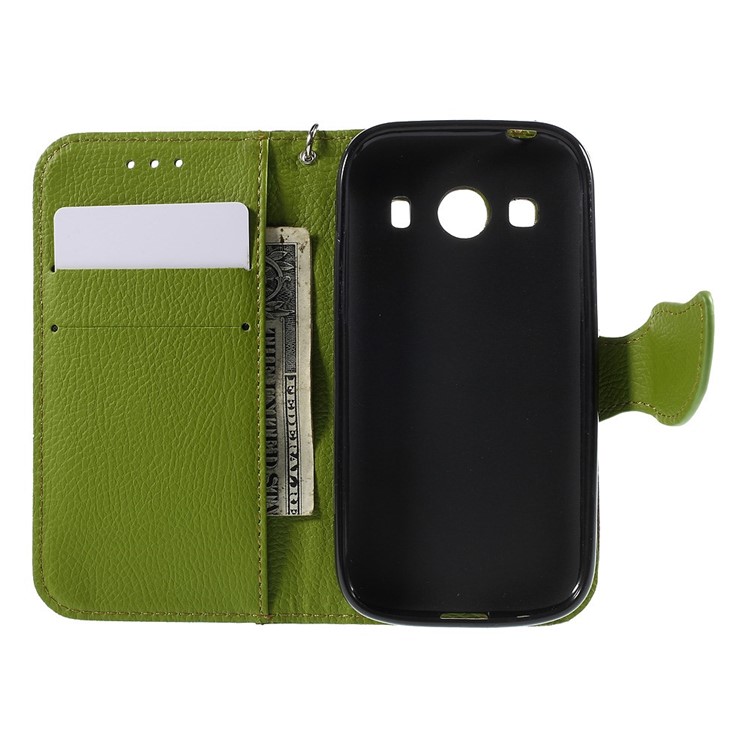 Leaf Pattern Magnetic Leather Wallet Shell for Samsung Galaxy Ace 4 SM-G357FZ / Ace Style LTE G357 - Coffee-6