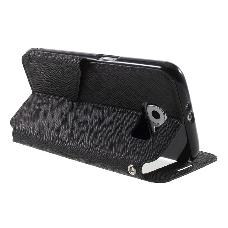 ROAR KOREA Diary Window View Leather Case for Samsung Galaxy S6 G920 - Black-4