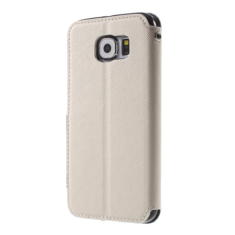 ROAR KOREA Diary Window View Leather Stand Case for Samsung Galaxy S6 G920 - White-2