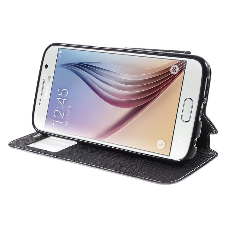 ROAR KOREA Diary Window View Leather Stand Case for Samsung Galaxy S6 G920 - White-3
