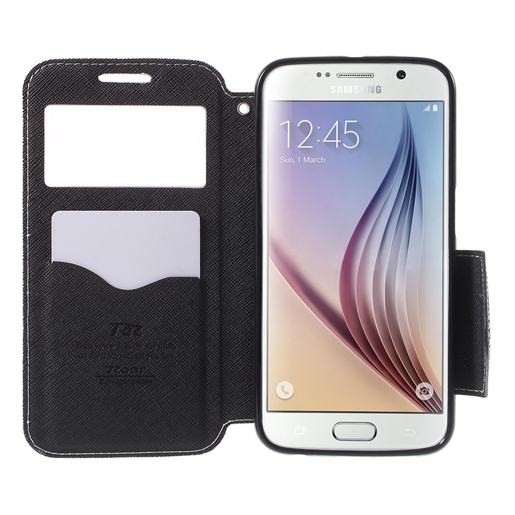 ROAR KOREA Diary Window View Leather Stand Case for Samsung Galaxy S6 G920 - White-5