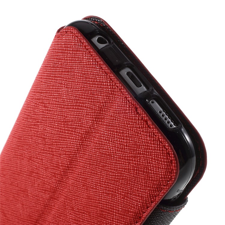ROAR KOREA Diary Window View Leather Card Slot Cover for Samsung Galaxy S6 G920 - Red-10