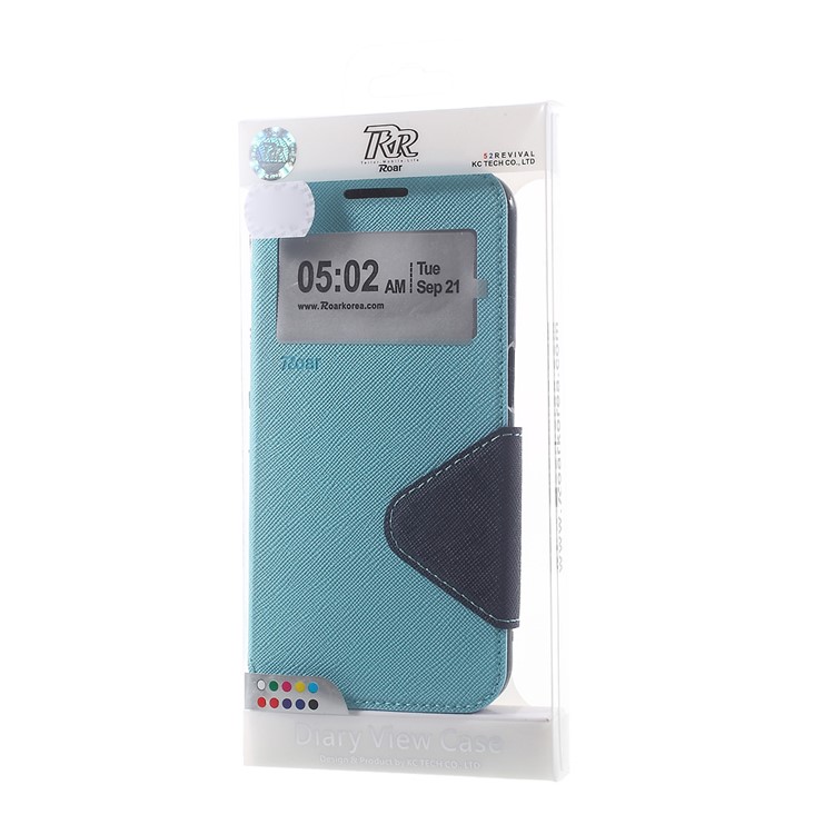 ROAR KOREA Diary Window View Flip Leather Cover for Samsung Galaxy S6 G920 - Light Blue-10