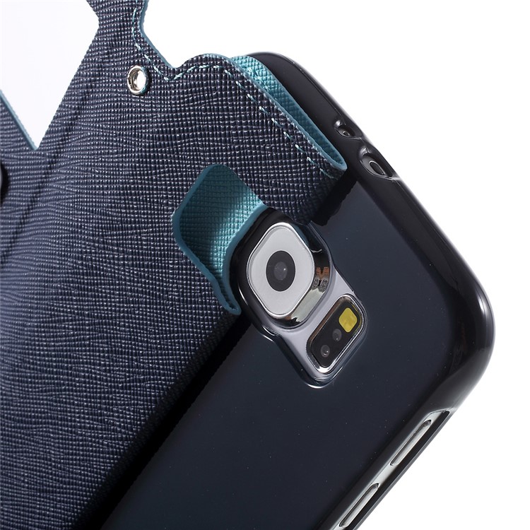 ROAR KOREA Diary Window View Flip Leather Cover for Samsung Galaxy S6 G920 - Light Blue-7