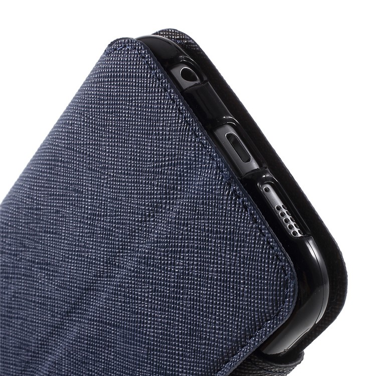 ROAR KOREA Diary Window View Flip Leather Shell for Samsung Galaxy S6 G920 - Dark Blue-9