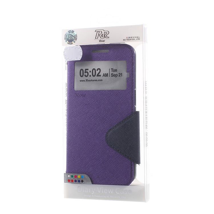 ROAR KOREA Diary Window View Leather Stand Case for Samsung Galaxy S6 G920 - Purple-10