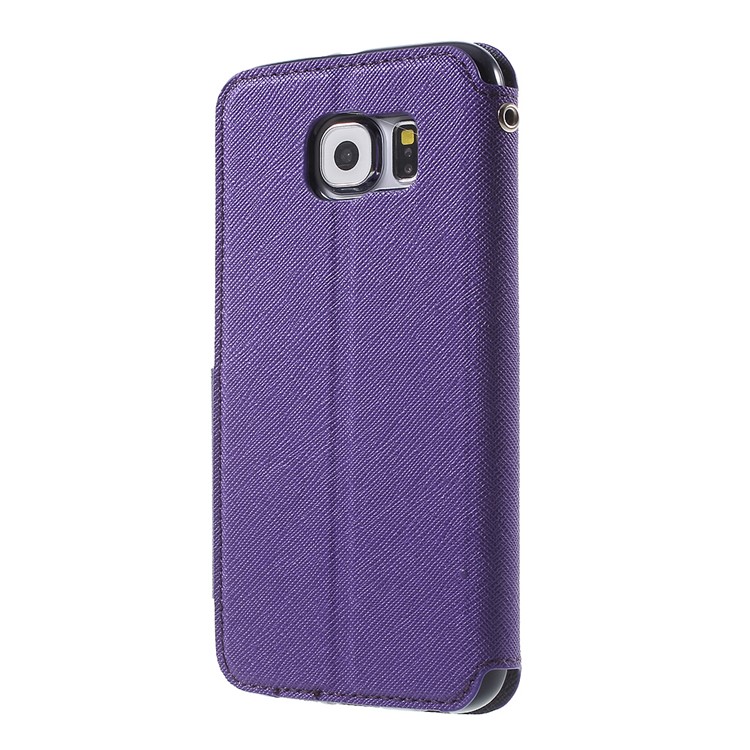 ROAR KOREA Diary Window View Leather Stand Case for Samsung Galaxy S6 G920 - Purple-2