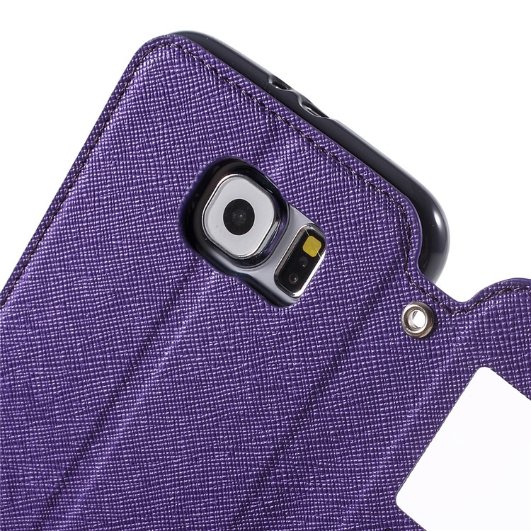 ROAR KOREA Diary Window View Leather Stand Case for Samsung Galaxy S6 G920 - Purple-7