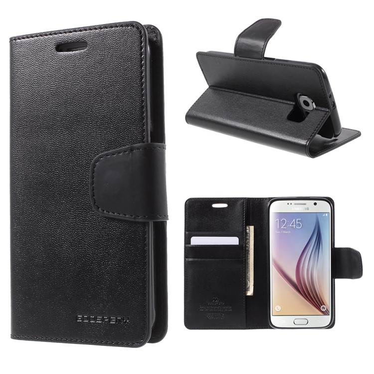 MERCURY Goospery Sonata Diary Wallet Leather Case for Samsung Galaxy S6 G920 - Black