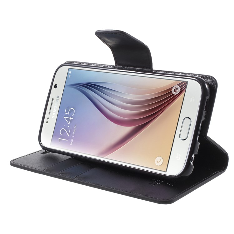 MERCURY Goospery Sonata Diary Wallet Leather Case for Samsung Galaxy S6 G920 - Black-3