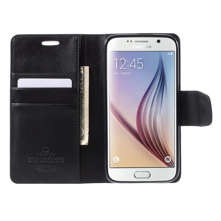 MERCURY Goospery Sonata Diary Wallet Leather Case for Samsung Galaxy S6 G920 - Black-5