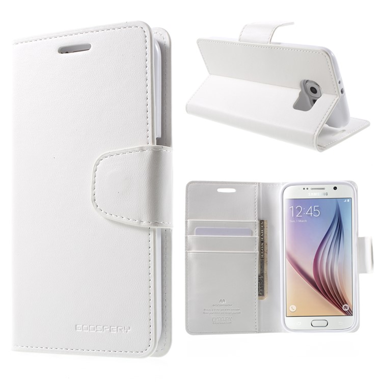 MERCURY Goospery Sonata Diary Wallet Leather Case for Samsung Galaxy S6 G920 - White-1