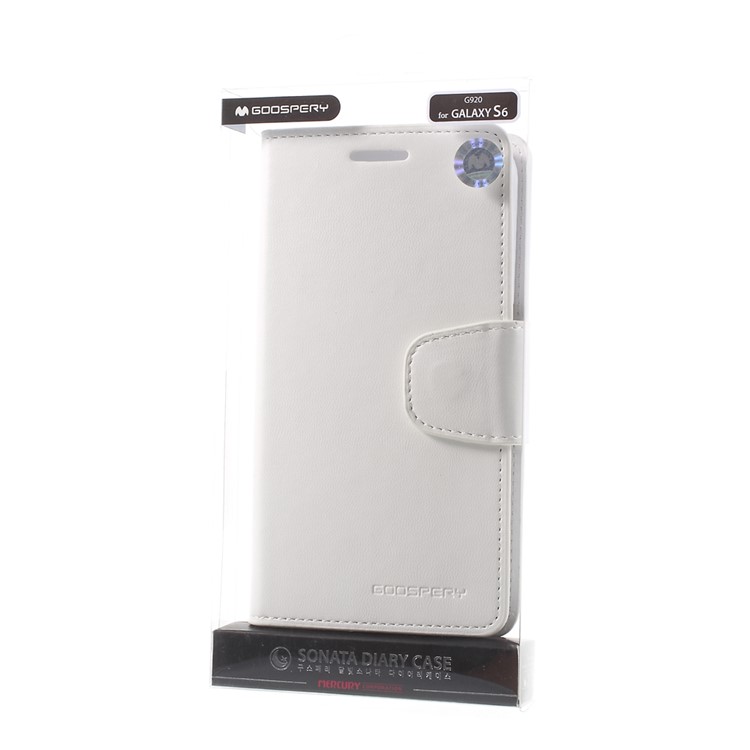 MERCURY Goospery Sonata Diary Wallet Leather Case for Samsung Galaxy S6 G920 - White-10