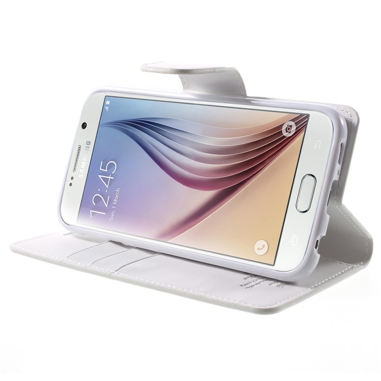 MERCURY Goospery Sonata Diary Wallet Leather Case for Samsung Galaxy S6 G920 - White-3