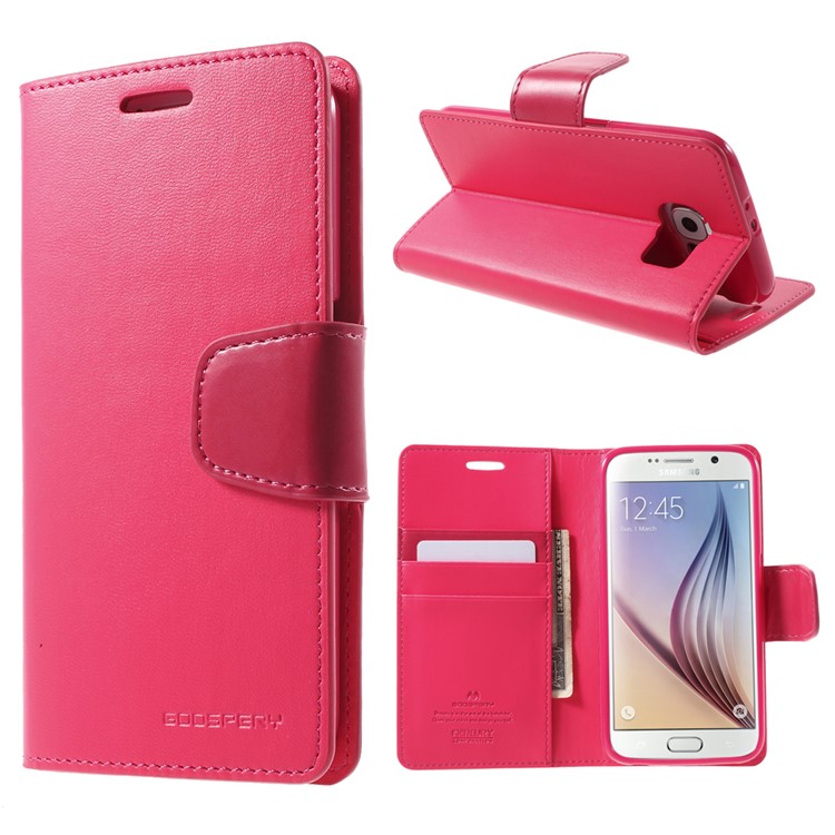 MERCURY Goospery Sonata Diary Wallet Leather Cover for Samsung Galaxy S6 G920 - Rose-1